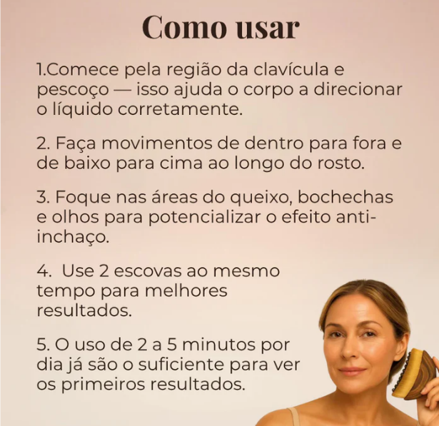 DrenaFace – Escova de Drenagem Linfática Facial