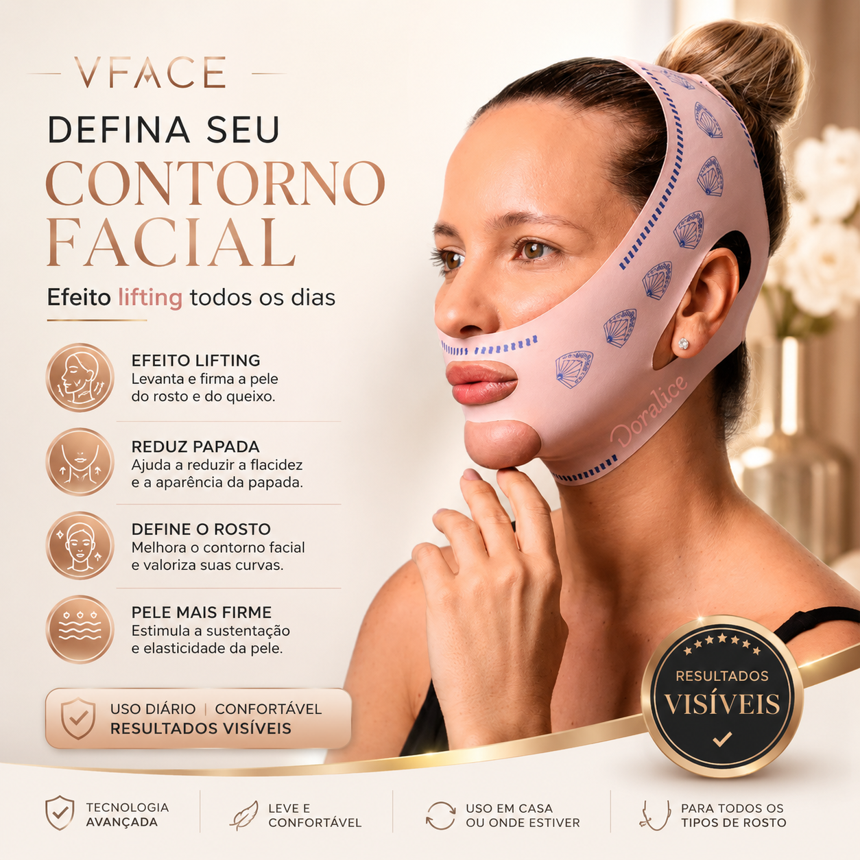 V Face Revitalize - Máscara de Contorno Facial [efeito lipo de papada]