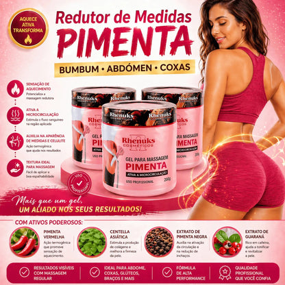 Creme Pimenta Negra 200 gr - Redutor de Medidas e celulites [COMPRE 1 LEVE 3🔥]