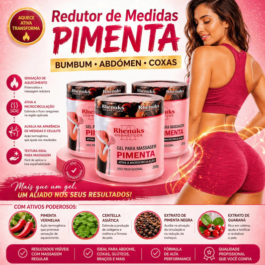Creme Pimenta Negra 200 gr - Redutor de Medidas e celulites [COMPRE 1 LEVE 3🔥]